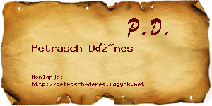Petrasch Dénes névjegykártya